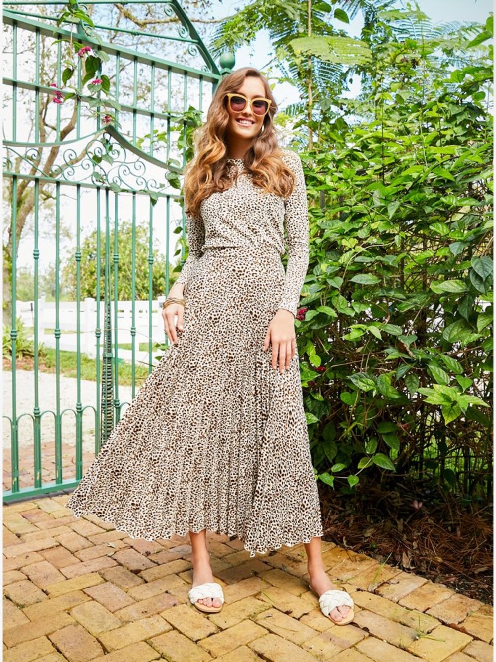 Pashmina Pleated Leopard Skirt